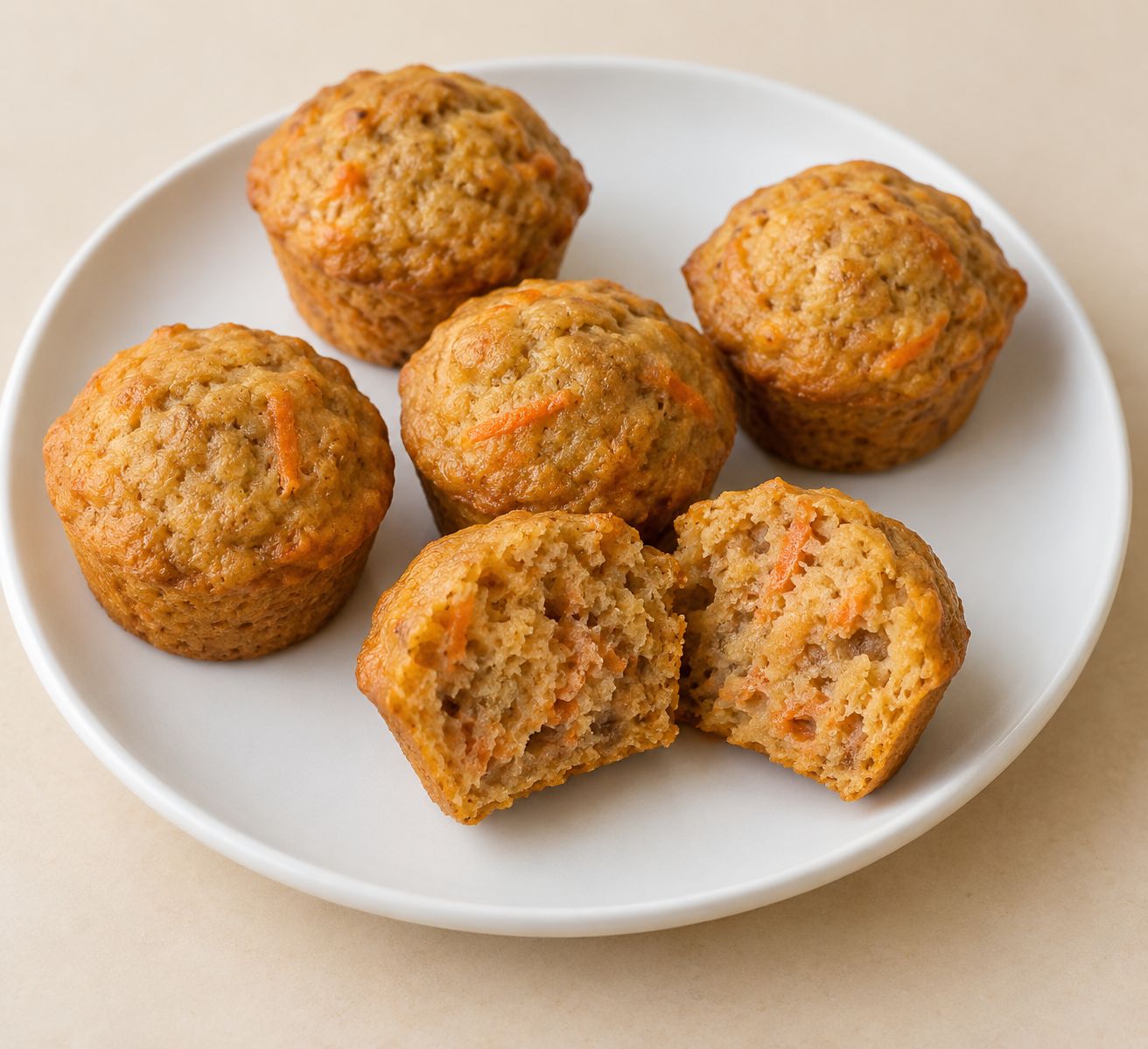Muffins de zanahoria y plátano sin azúcar