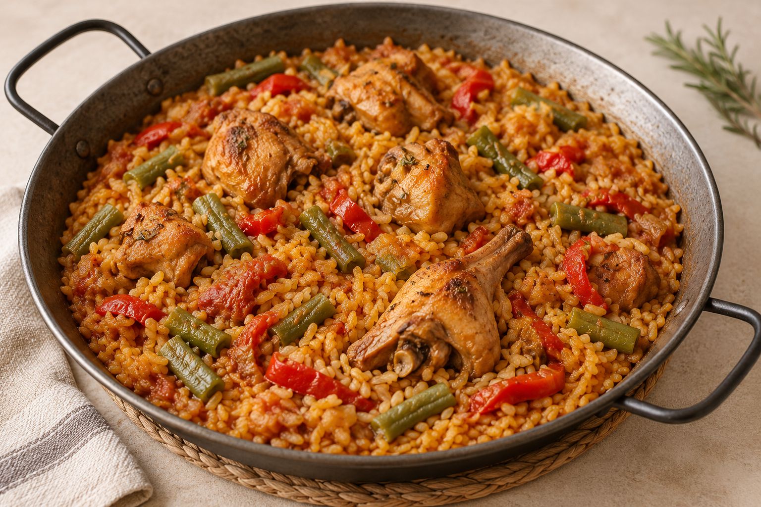Arroz con conejo y verduras, receta terminada