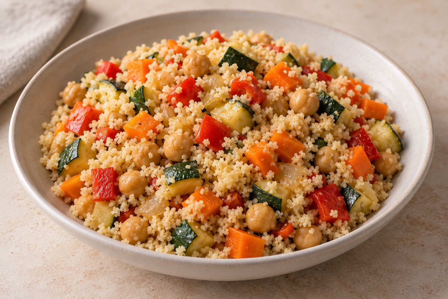 Cuscús con garbanzos y verduras