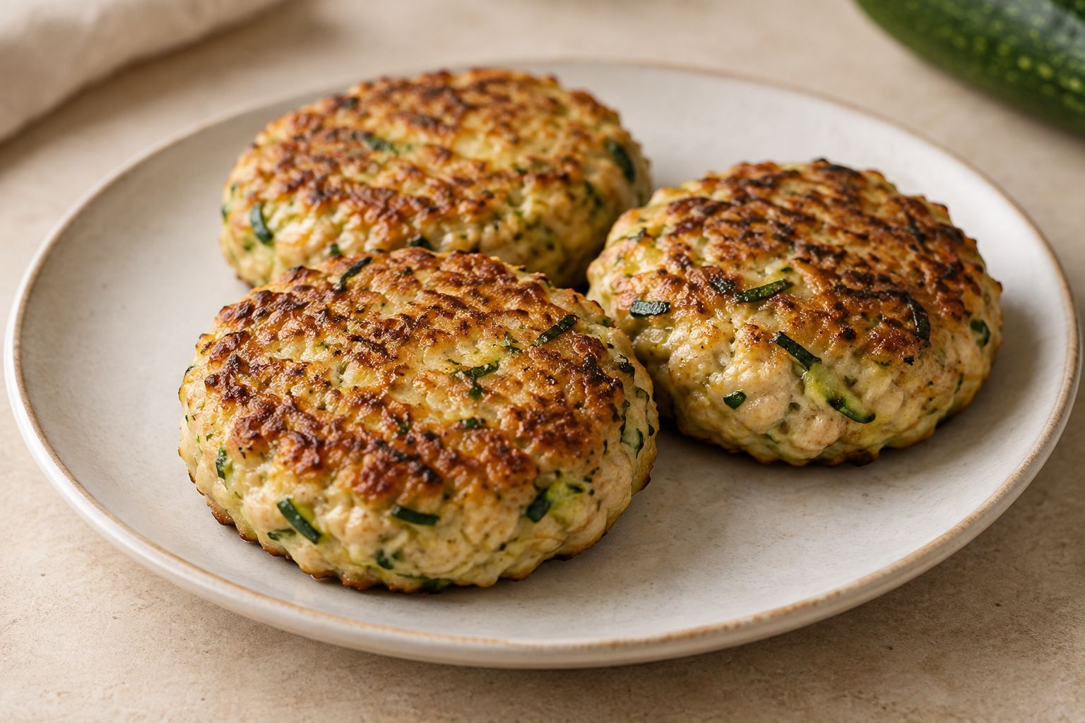 Hamburguesas caseras de pollo y calabacín