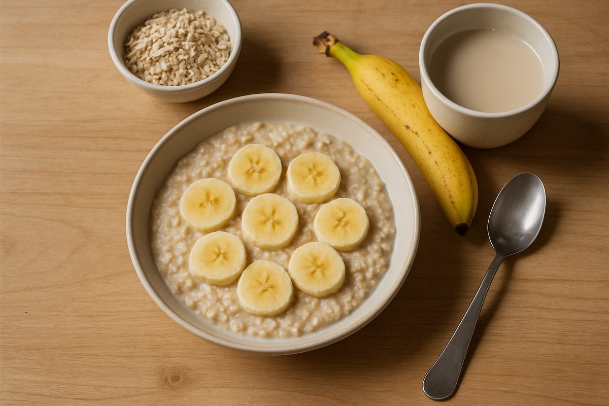 Porridge de avena con plátano