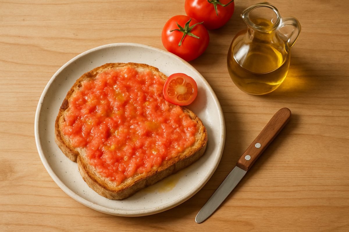 Tostada con tomate y aceite de oliva